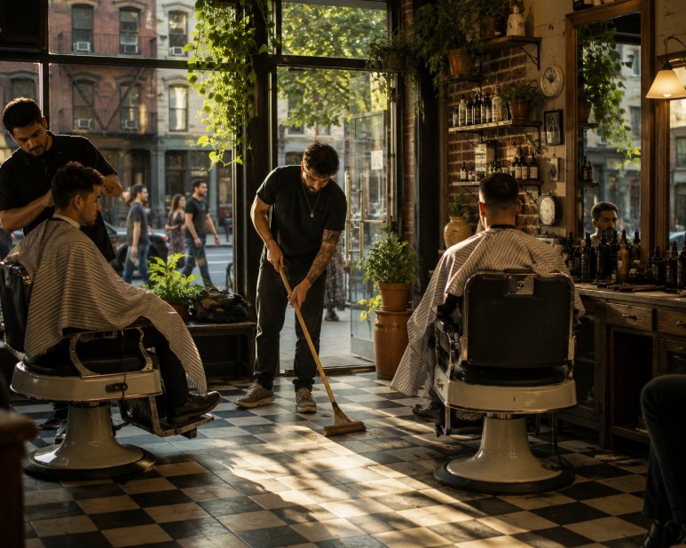 B & H Barber Shop on Avenue A in the East Village, serving Greenwich Village, NoHo, and Union Square.