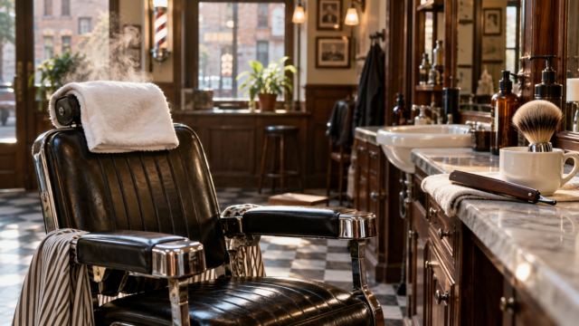 straight razor shave and aftershave balm finish